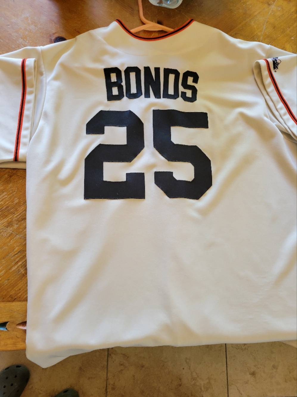 Bonds #25 MajesticBaseball XL Jersey in Cream with Black Lettering...AS Is